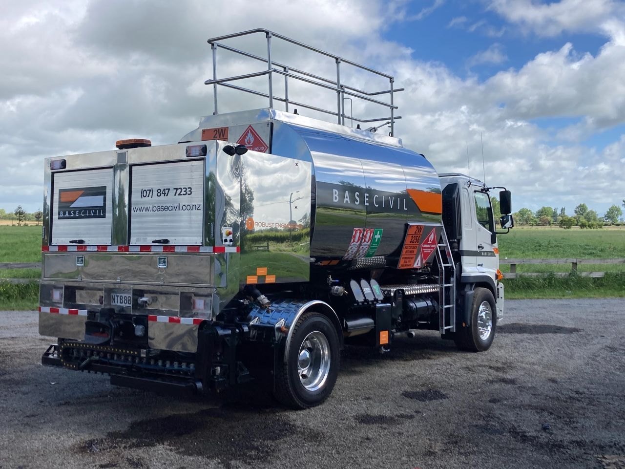 Finished specialist bitumen truck built for road-maintenance work